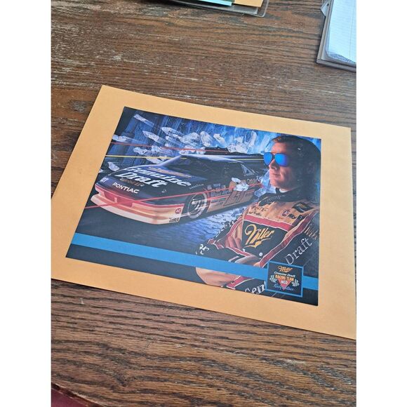 Vintage Rusty Wallace 8x10 Driver Card Miller Genuine Draft MGD #27 Spec Nascar - Picture 1 of 2